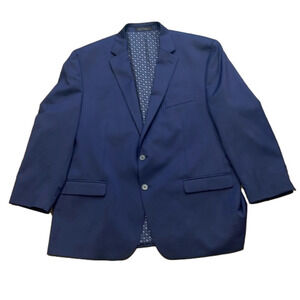 Chaps navy blue lined 50R back vent 2 button blazer